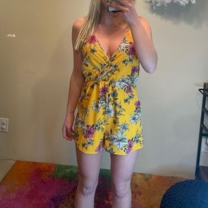 Yellow floral romper